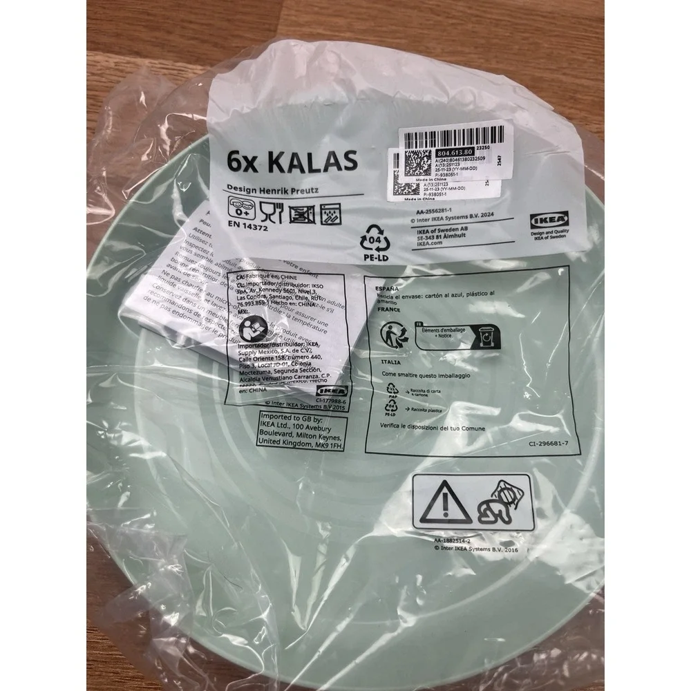 Set of 30 Pieces Ikea Kalas Pastel Kids Dish Set Plates, Bowls, Flatware NEW